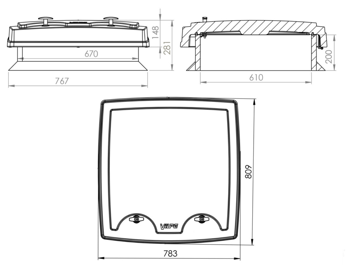 Kattoluukku Multiroof 200 huopakatolle/kalteva harmaa - Image 2